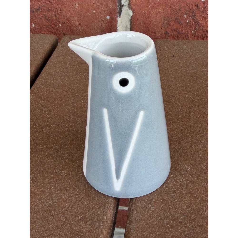 IKEA Bird Creamer Pitcher Gray White Stoneware Minimalist Scandinavian 12011